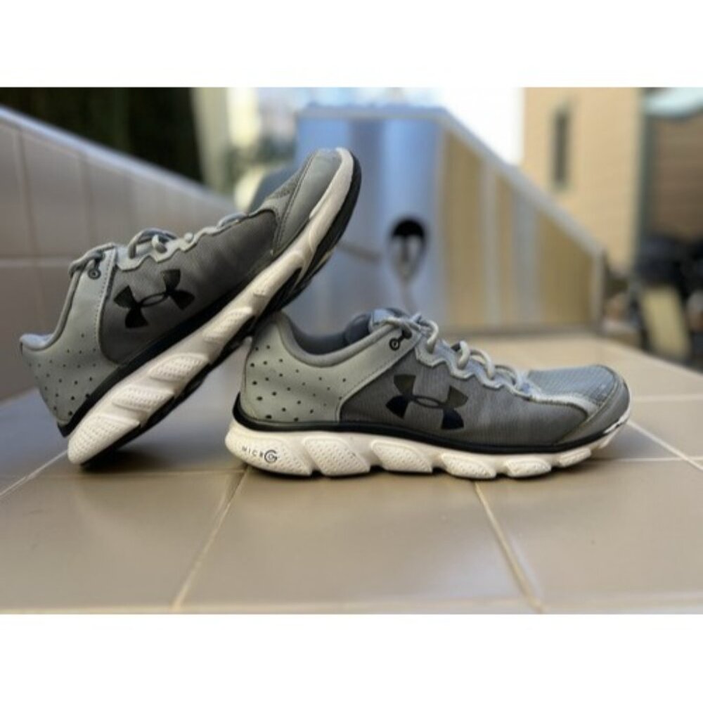 Size 9.5 - Under Armour Micro G Assert 6 Gray Men - 1266224-036
